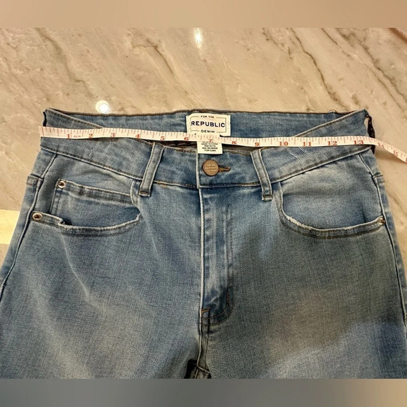 For the Republic Ruffle Trumpet Flare Fringe Bell Bottom Crop Jeans sz 2 / 25 - Picture 7 of 12